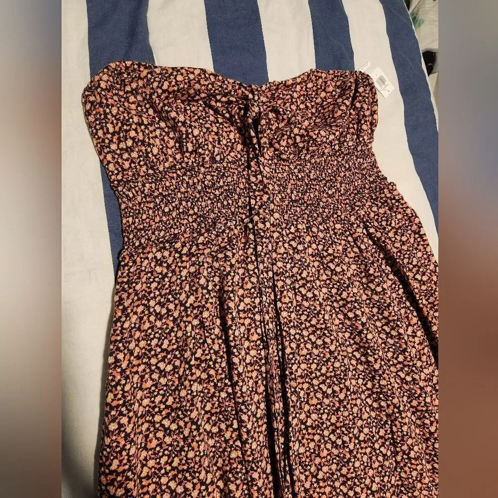 Old Navy Large Dress Floral Leaves Fall Halter Or Strapless